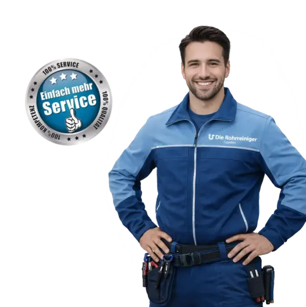 Rohrreiniger Fachmann mit Ausrüstung